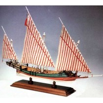 Greek Galliot Amati very accurate wooden boat model kits contains pre-cut keel, frames and deck, planking, masts and spars